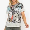 Kalisson Abstract Printed Round Neck T-Shirt In Sage*Women Tops & Blouses