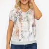 Kalisson Abstract Printed Round Neck T-Shirt In Pastel*Women Tops & Blouses