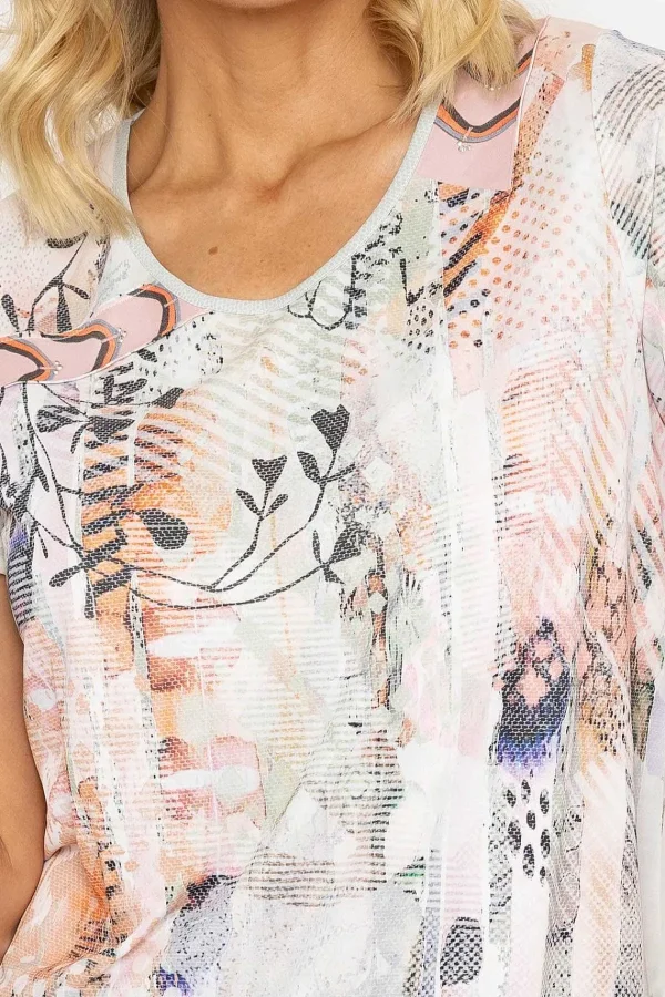 Kalisson Abstract Printed Round Neck T-Shirt In Pastel*Women Tops & Blouses