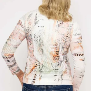 Kalisson Abstract Printed Zip Up Jacket In Peach*Women Coats & Jackets