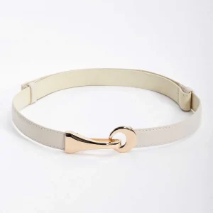 SOUL Accessories Adjustable Gold Clasp Belt In Cream*Women April Edit