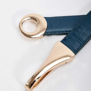 SOUL Accessories Adjustable Gold Clasp Belt In Navy* Belts