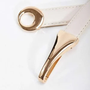 SOUL Accessories Adjustable Gold Clasp Belt In Cream*Women April Edit