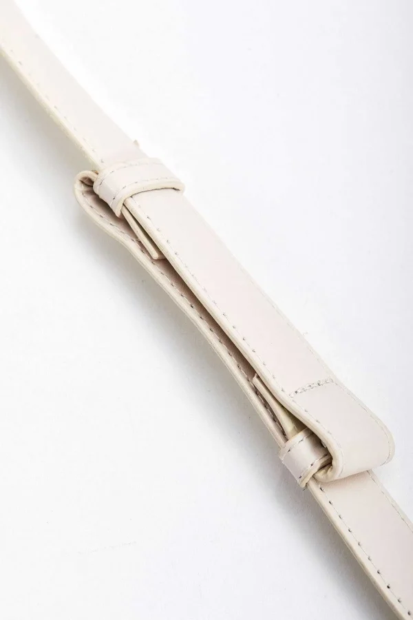 SOUL Accessories Adjustable Gold Clasp Belt In Cream*Women April Edit