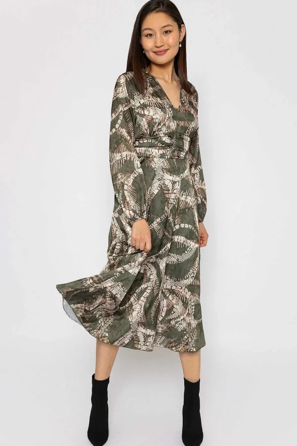 Pala D'oro Alina Khaki Print Midi Dress*Women Dresses & Jumpsuits