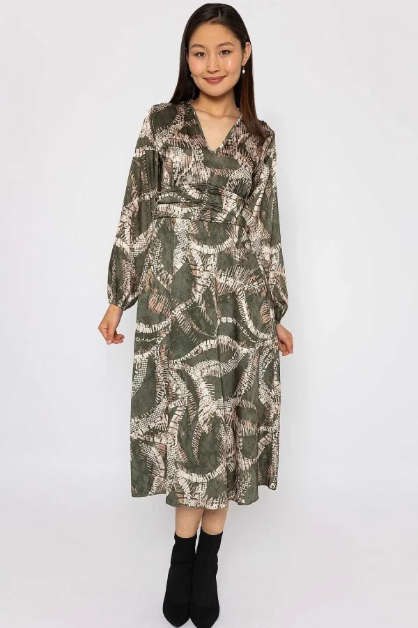 Pala D'oro Alina Khaki Print Midi Dress*Women Dresses & Jumpsuits