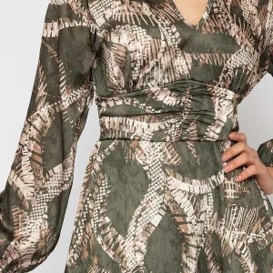 Pala D'oro Alina Khaki Print Midi Dress*Women Dresses & Jumpsuits