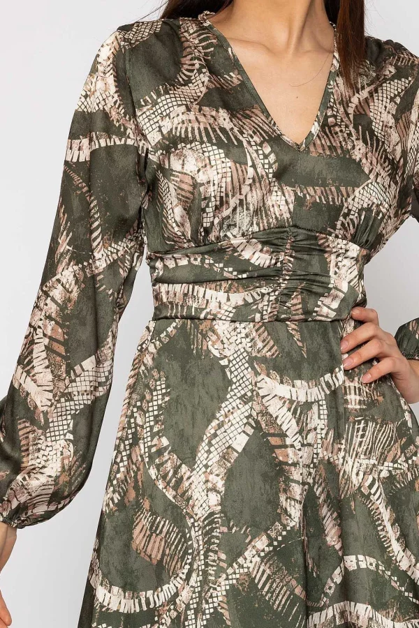 Pala D'oro Alina Khaki Print Midi Dress*Women Dresses & Jumpsuits