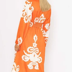 Pala D'oro Alina Midi Dress In Orange Print*Women Dresses & Jumpsuits