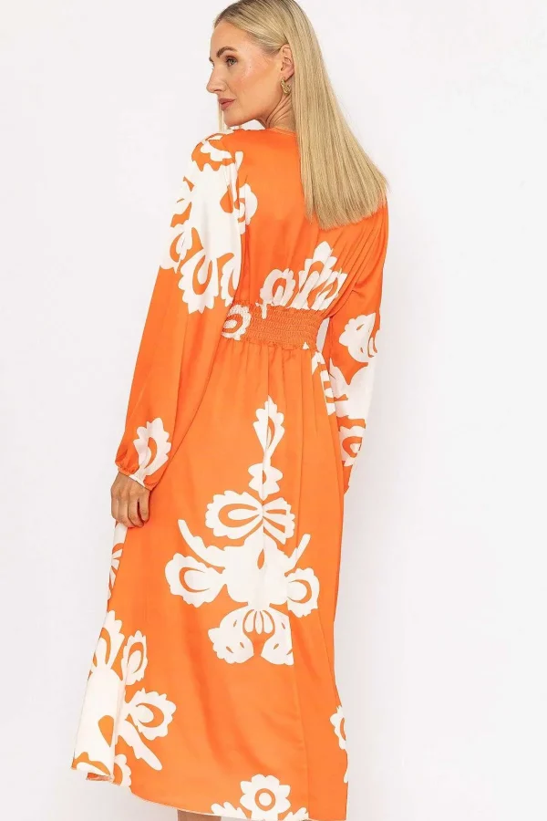 Pala D'oro Alina Midi Dress In Orange Print*Women Dresses & Jumpsuits