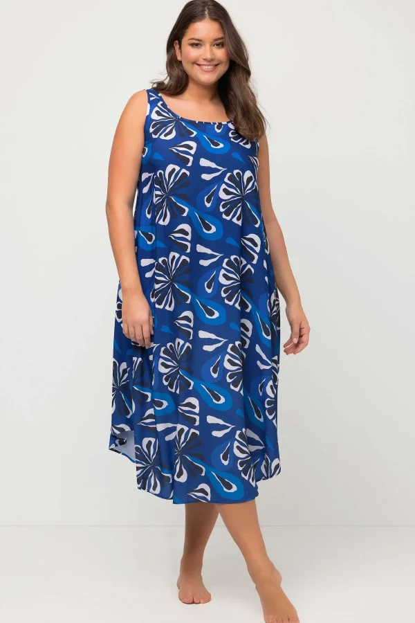 Ulla Popken A-Line Midi Dress In Blue Print*Women Dresses & Jumpsuits