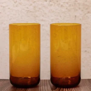 Heritage Amber Glass Hiball Set Of 2* Homeware