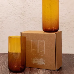 Heritage Amber Glass Hiball Set Of 2* Homeware