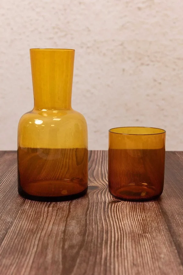 Heritage Amber 2Pc Glass Carafe Set* Homeware