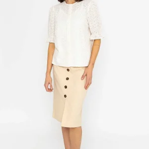 Rowen Avenue Anglaise Short Sleeve Blouse In Ivory*Women Tops & Blouses