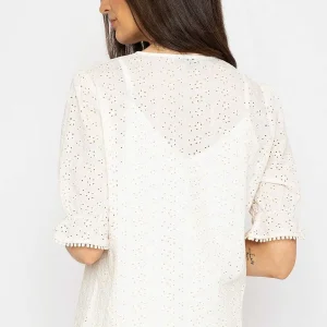 Rowen Avenue Anglaise Short Sleeve Blouse In Ivory*Women Tops & Blouses