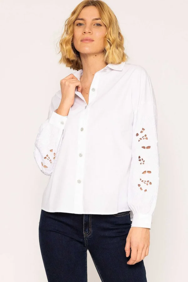 Rowen Avenue Anglaise Sleeve Blouse In White*Women Tops & Blouses