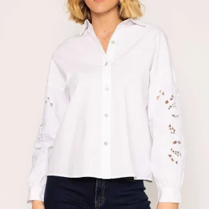 Rowen Avenue Anglaise Sleeve Blouse In White*Women Tops & Blouses