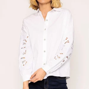 Rowen Avenue Anglaise Sleeve Blouse In White*Women Tops & Blouses