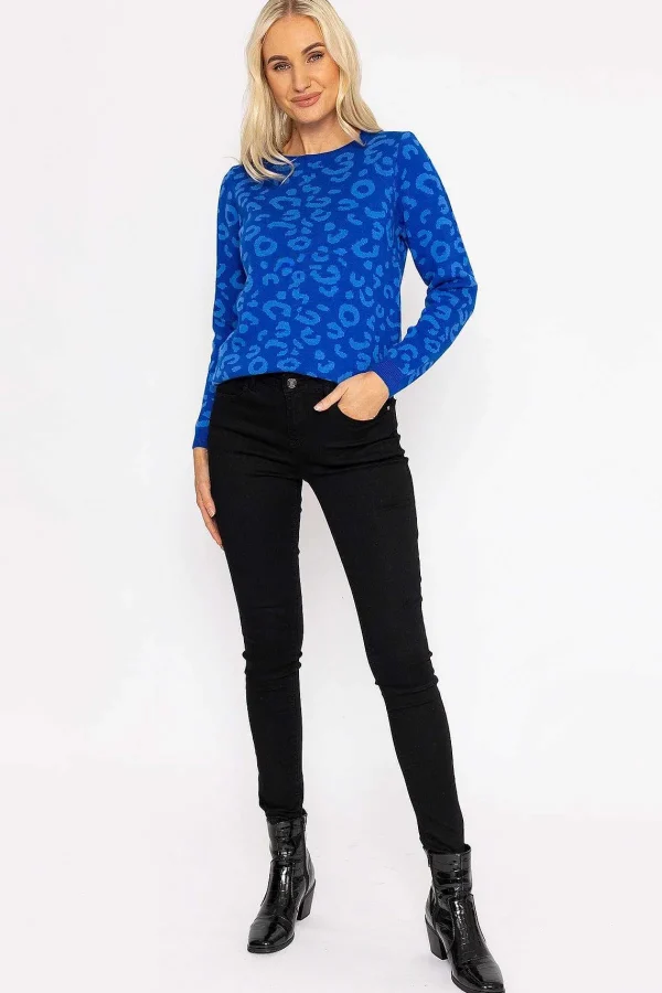 Rowen Avenue Animal Print Jumper In Blue*Women Jumpers & Cardigans