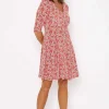 J'aime la Vie Aoife Red Print Dress*Women Classic Fashion