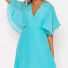 Rowen Avenue Aqua Angel Sleeve Dress* Sale Dresses