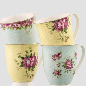 Belleek Archive Rose Ceramic 4 Piece Mug Set* Homeware