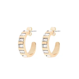 Tipperary Crystal Jewellery Art Deco Hoop Earrings In Gold* Boxed Gifts