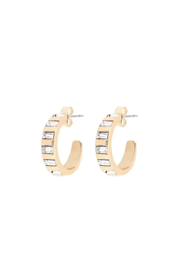 Tipperary Crystal Jewellery Art Deco Hoop Earrings In Gold* Boxed Gifts