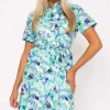 Rowen Avenue Aurora Blue Printed Shirt Dress*Women Dresses & Jumpsuits