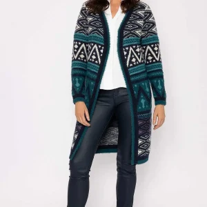 Voulez Vous Aztec Longline Cardigan In Teal*Women Jumpers & Cardigans