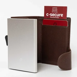 C-Secure Bank Cards Protector Wallet In Dark Brown* Accessories