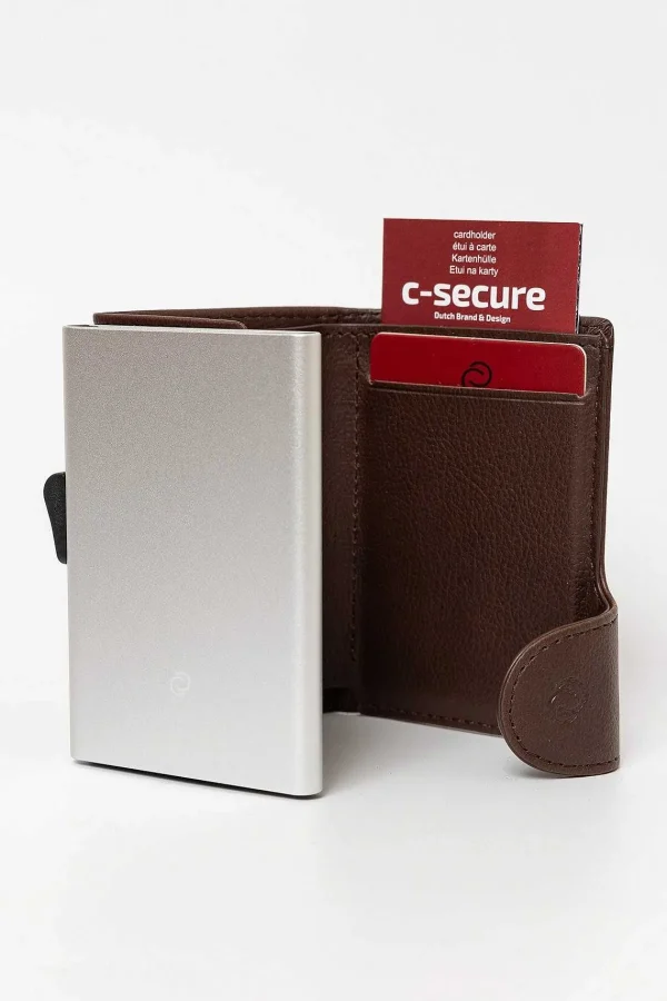 C-Secure Bank Cards Protector Wallet In Dark Brown* Accessories