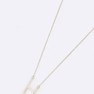 Soul Jewellery Bar And Pearl Necklace In Gold* Necklaces