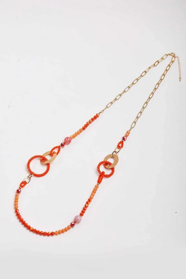 Soul Jewellery Beaded Orange Link Necklace*Women April Edit