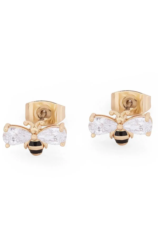 Tipperary Crystal Jewellery Bee Ball Stud Earrings In Gold* Her