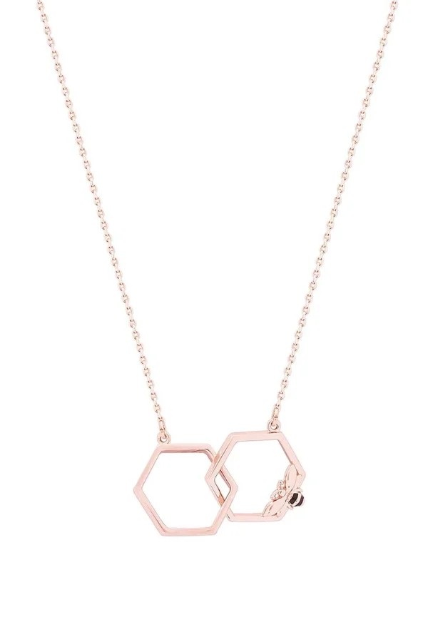 Tipperary Crystal Jewellery Bee Hexagonal Infinity Pendant* Necklaces