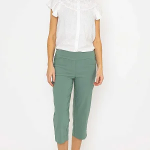 Kelly & Grace Weekend Bengaline Crop Pant In Khaki*Women Jeans & Trousers