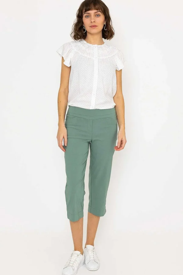 Kelly & Grace Weekend Bengaline Crop Pant In Khaki*Women Jeans & Trousers