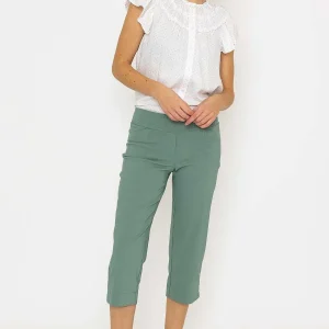 Kelly & Grace Weekend Bengaline Crop Pant In Khaki*Women Jeans & Trousers