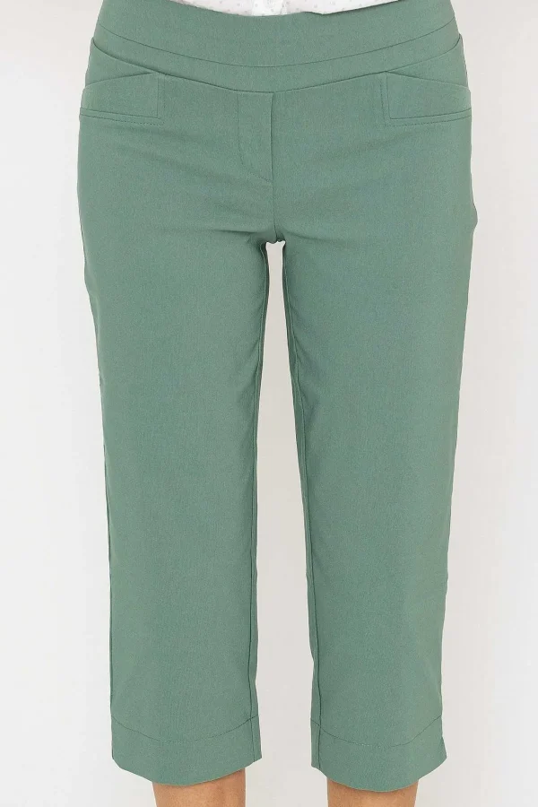 Kelly & Grace Weekend Bengaline Crop Pant In Khaki*Women Jeans & Trousers