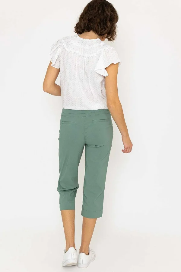 Kelly & Grace Weekend Bengaline Crop Pant In Khaki*Women Jeans & Trousers