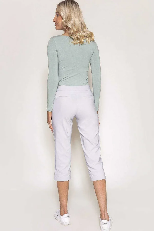 Kelly & Grace Weekend Bengaline Crop Pants In Grey*Women Jeans & Trousers