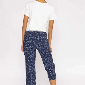 Kelly & Grace Weekend Bengaline Crop Pants In Navy Print*Women Jeans & Trousers