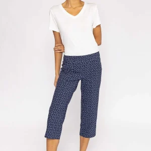 Kelly & Grace Weekend Bengaline Crop Pants In Navy Print*Women Jeans & Trousers