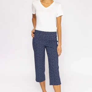 Kelly & Grace Weekend Bengaline Crop Pants In Navy Print*Women Jeans & Trousers