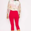 Voulez Vous Bengaline Cropped Trousers In Hot Pink*Women Jeans & Trousers