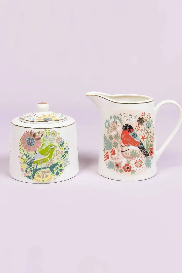 Tipperary Crystal Gift Birdy Greenfinch Sugar & Cream Set* Homeware