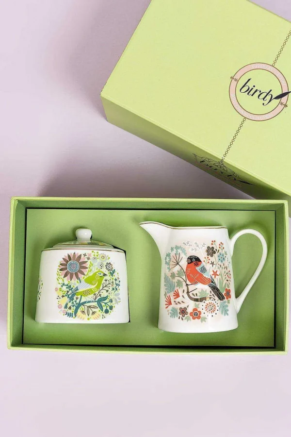 Tipperary Crystal Gift Birdy Greenfinch Sugar & Cream Set* Homeware