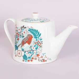 Tipperary Crystal Gift Birdy Robin & Blue Tit Teapot* Homeware